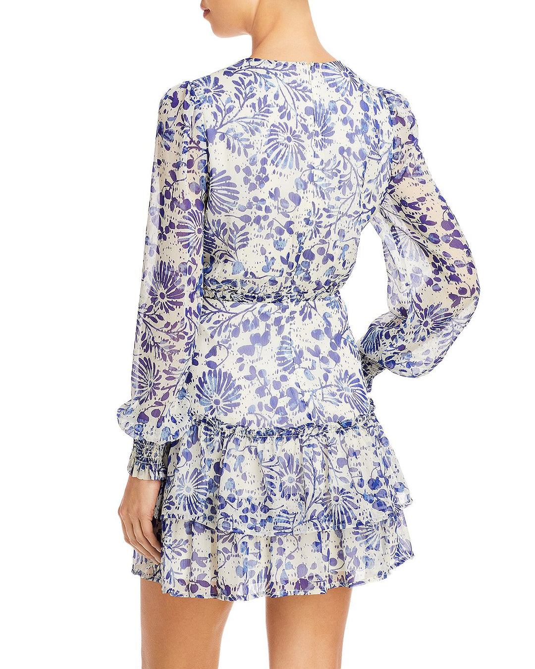 AQUA Floral Ruffled Mini Dress