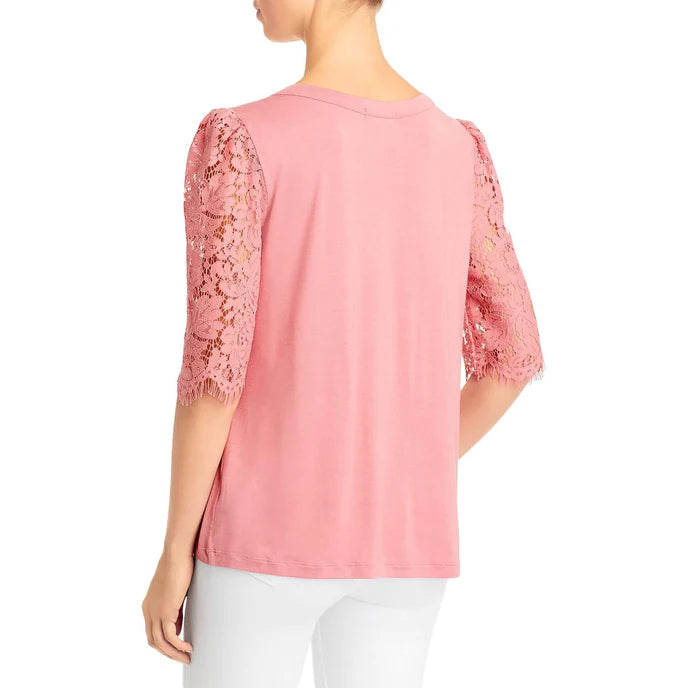 Kim & Cami Lace Sleeve Tee