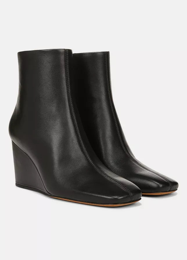 Vince Women's Andy Square Toe Wedge Heel Ankle Booties