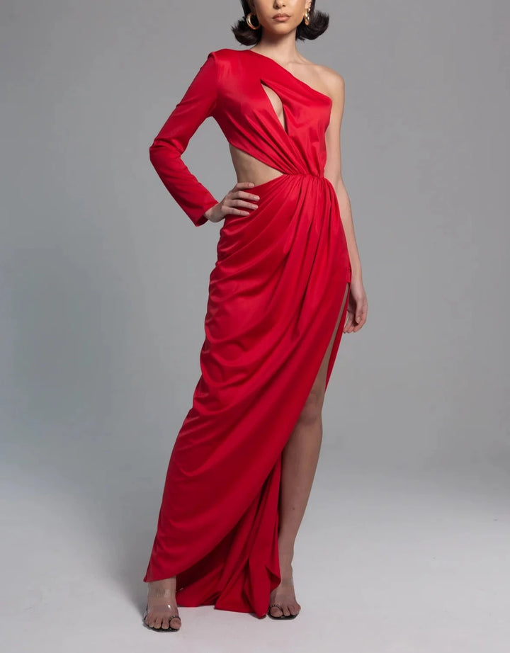 YAURA Salewa One Shoulder Cutout Gown