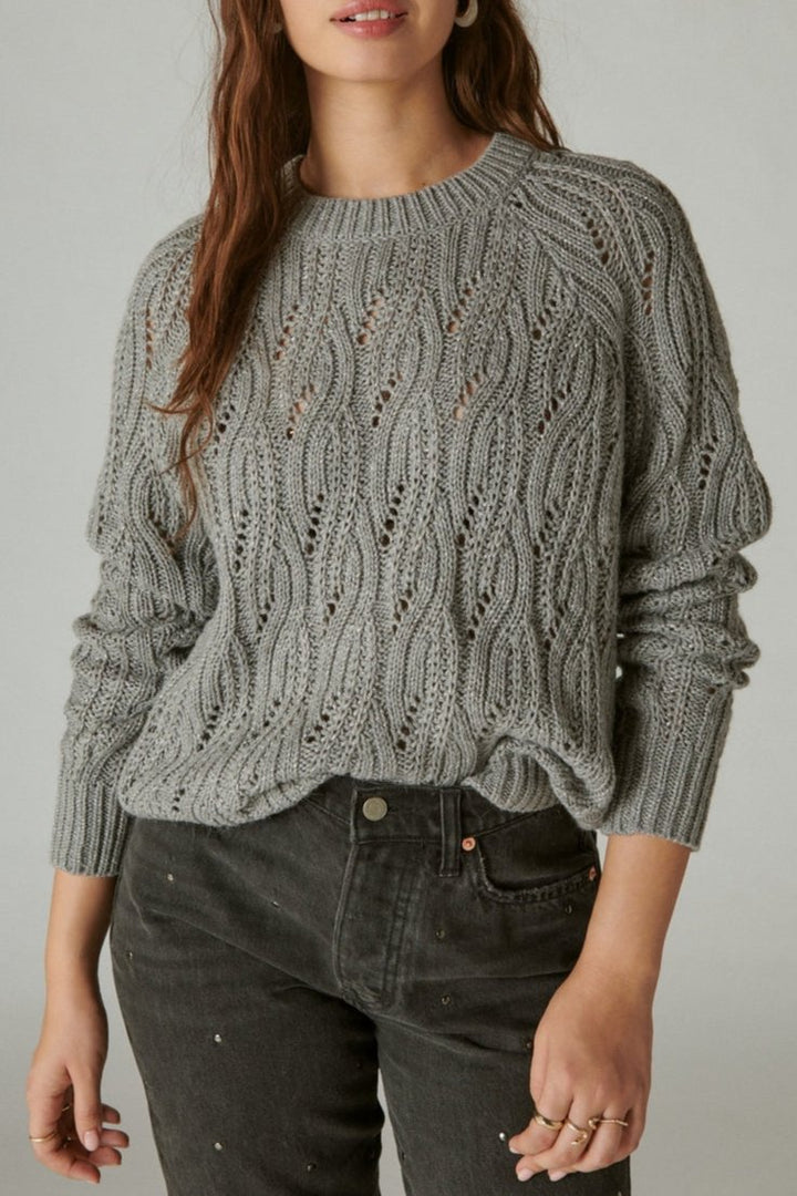 Lucky Brand cable stitch shine pullover