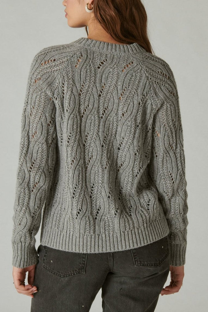 Lucky Brand cable stitch shine pullover