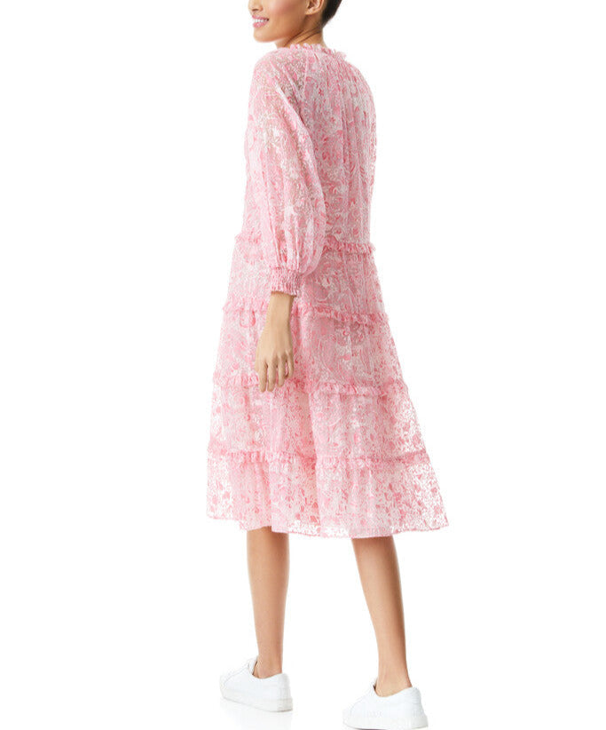 Alice and Olivia Layla Tiered Midi Dress