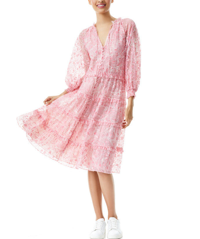 Alice and Olivia Layla Tiered Midi Dress