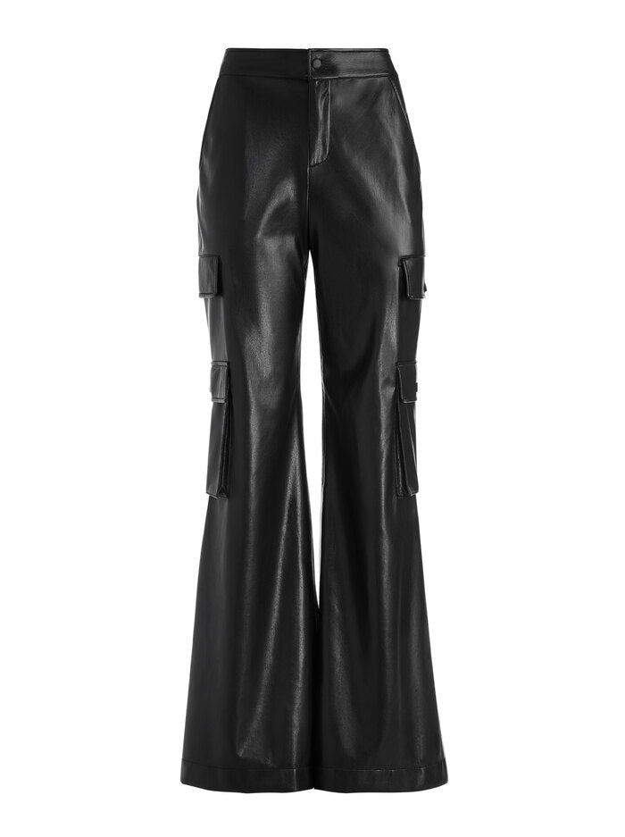 Alice and Olivia Faux Leather Flared Leg Pants