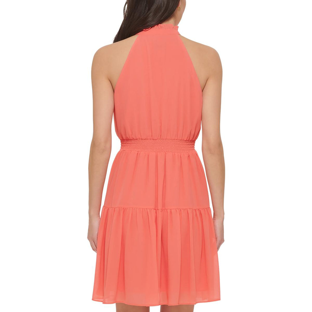 Vince Camuto Smocked Chiffon Fit & Flare Dress