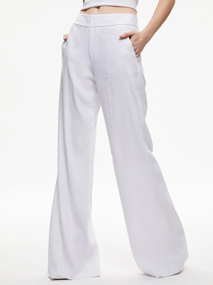 Alice and Olivia Dylan Linen High Waist Wide Leg Pants