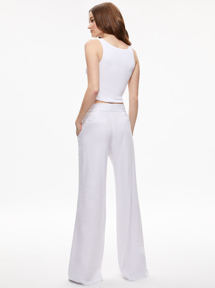 Alice and Olivia Dylan Linen High Waist Wide Leg Pants