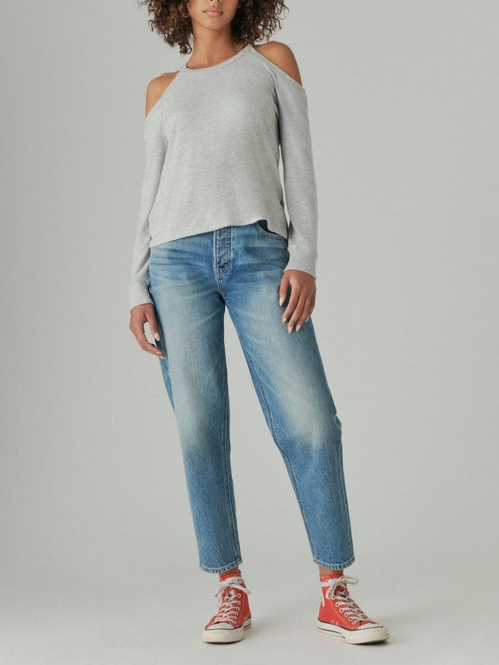 Lucky Brand Cloud Jersey Cold Shoulder Top