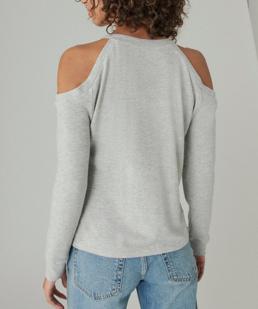 Lucky Brand Cloud Jersey Cold Shoulder Top