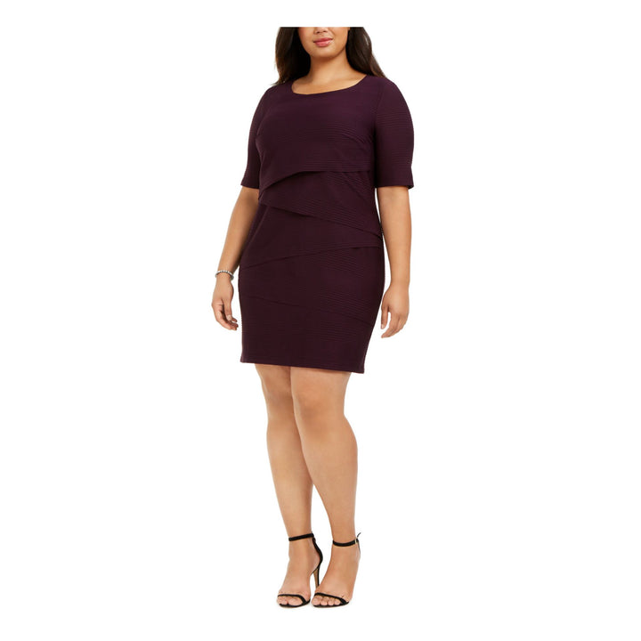 Connected Plus Size Zigzag Sheath Dress