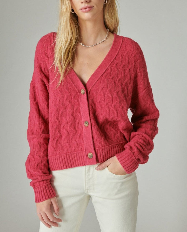 LUCKY BRAND Cozy Cable Stitch Cardigan