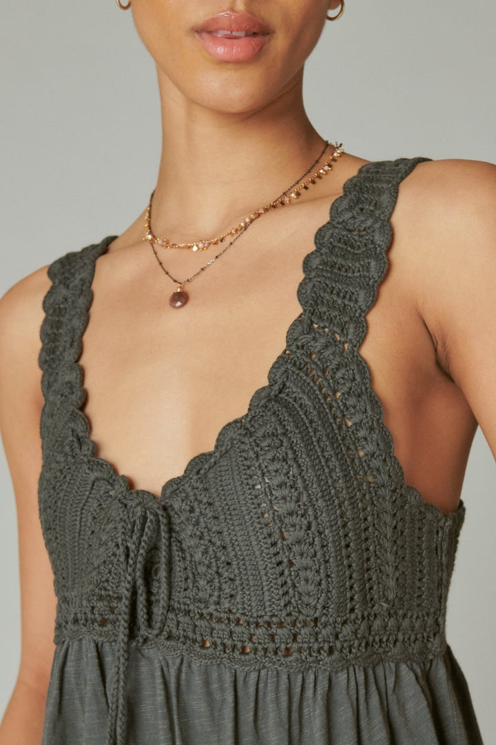 Lucky Brand Crochet Babydoll Tank