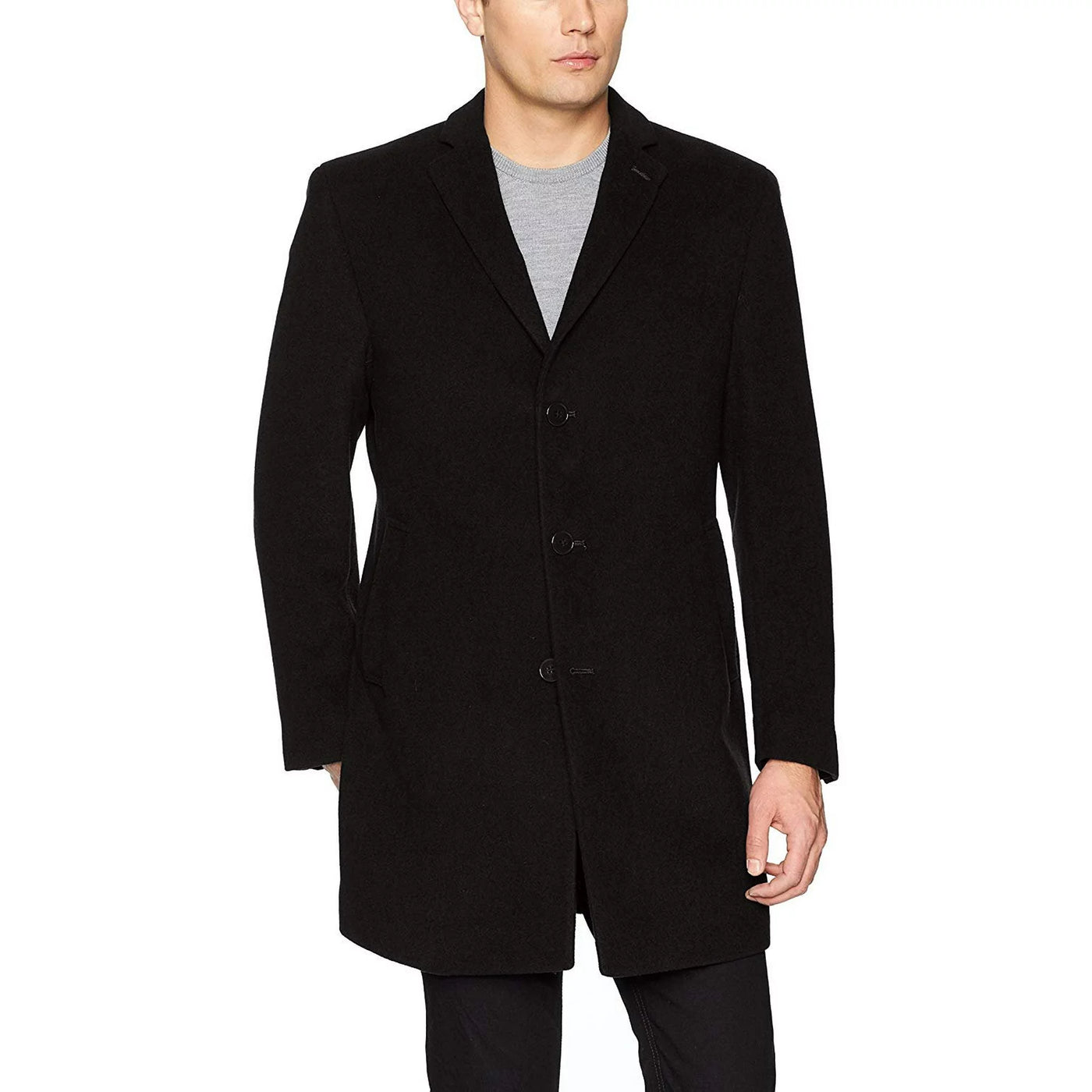 Calvin Klein Prosper Wool-Blend X-Fit Overcoat para hombre $395 Talla 46R # 18B 123 NUEVO