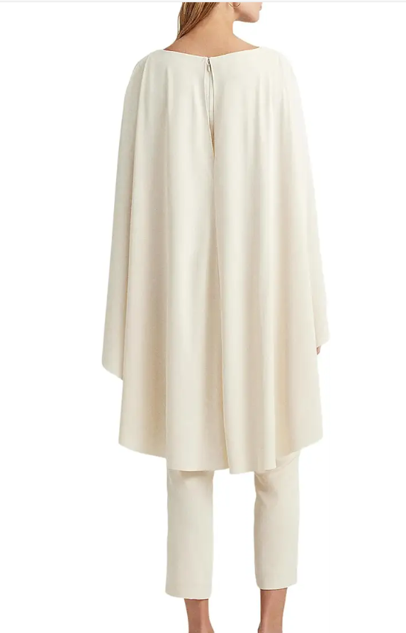 Lauren Ralph Lauren Belted Cape Georgette Jumpsuit