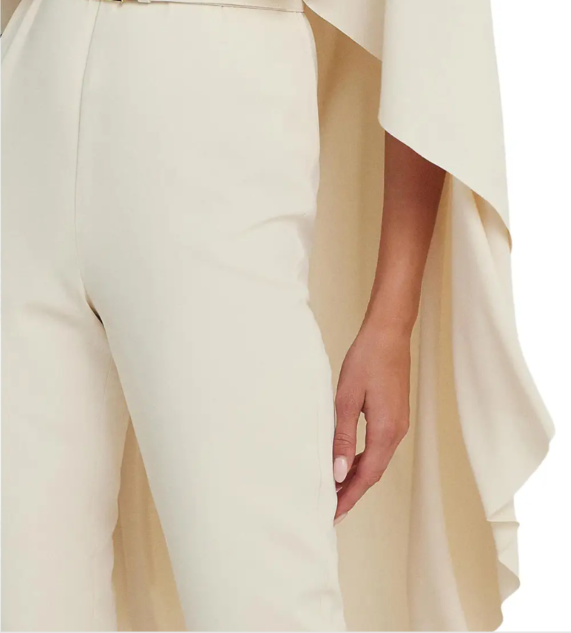 Lauren Ralph Lauren Belted Cape Georgette Jumpsuit