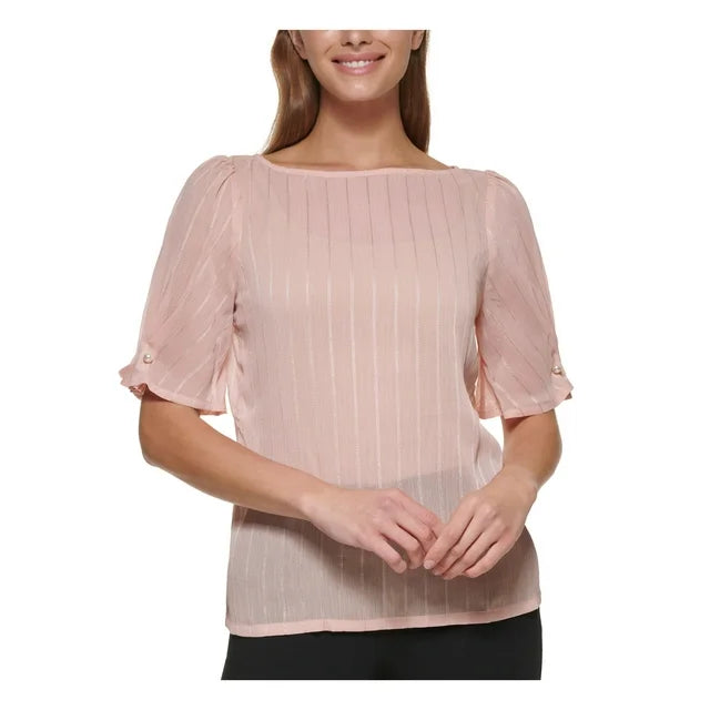 DKNY Embellished Elbow-Sleeve Top