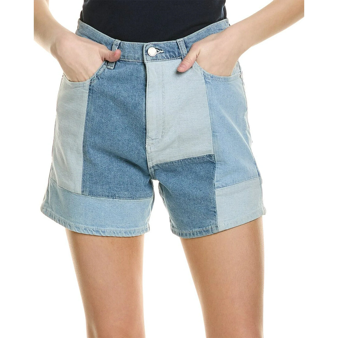 DL1961 KSENIASCHNAIDER Kaia Patchwork Denim Shorts