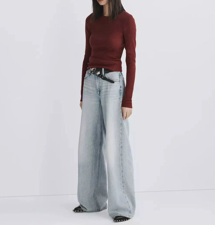 rag & bone Essential Rib Knit Long Sleeve Tee