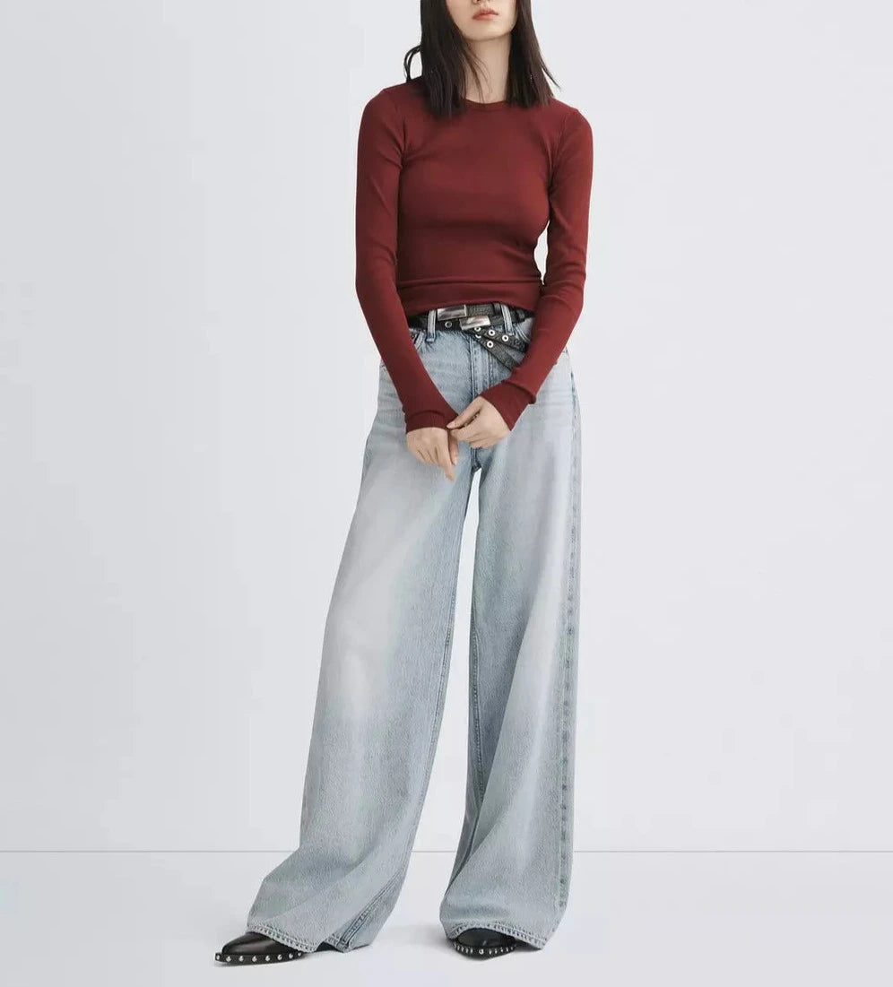 rag & bone Essential Rib Knit Long Sleeve Tee