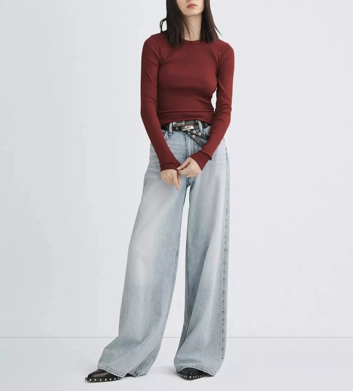 rag & bone Essential Rib Knit Long Sleeve Tee