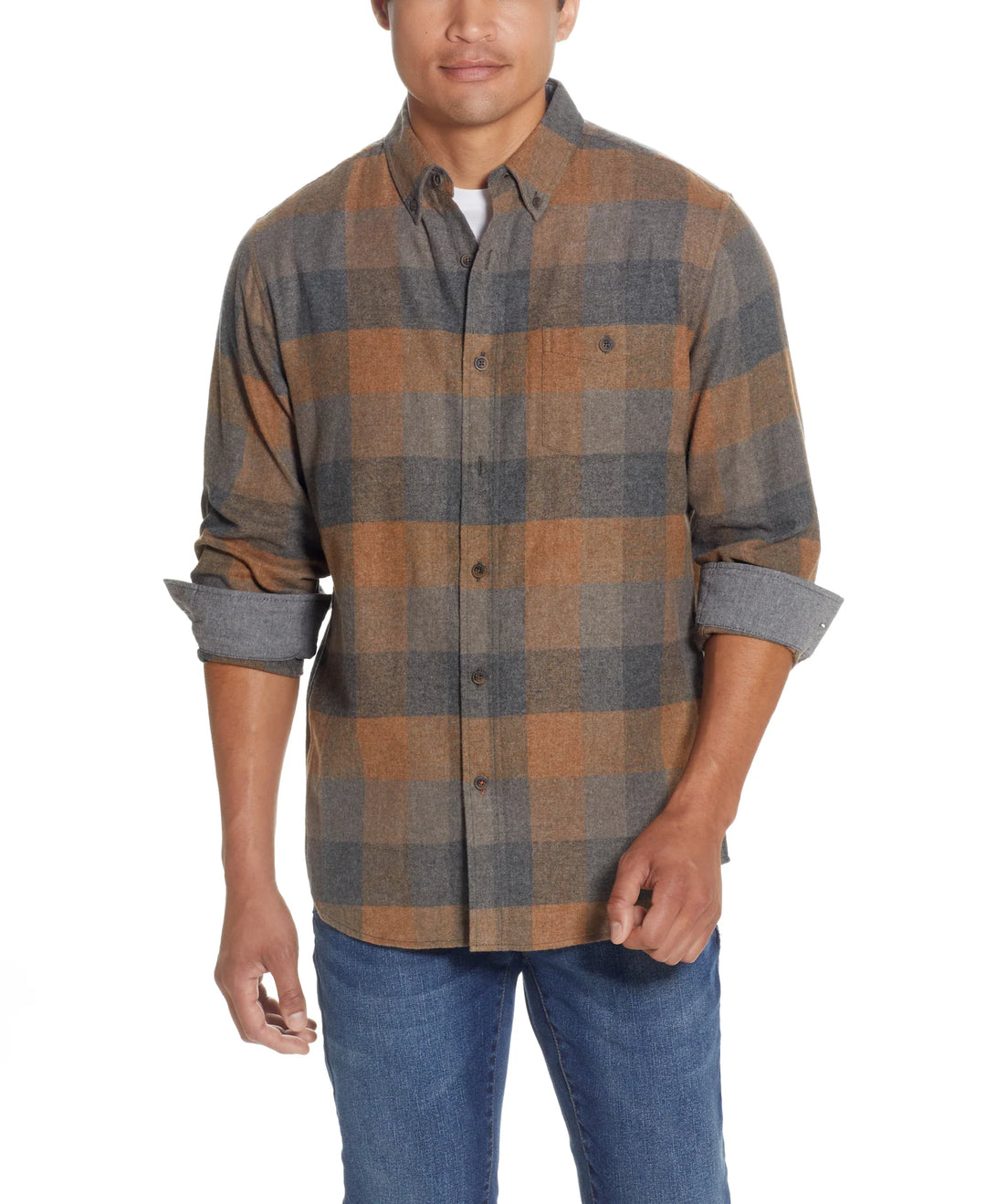 Weatherproof Vintage MEN Plaid Burnout Shirt