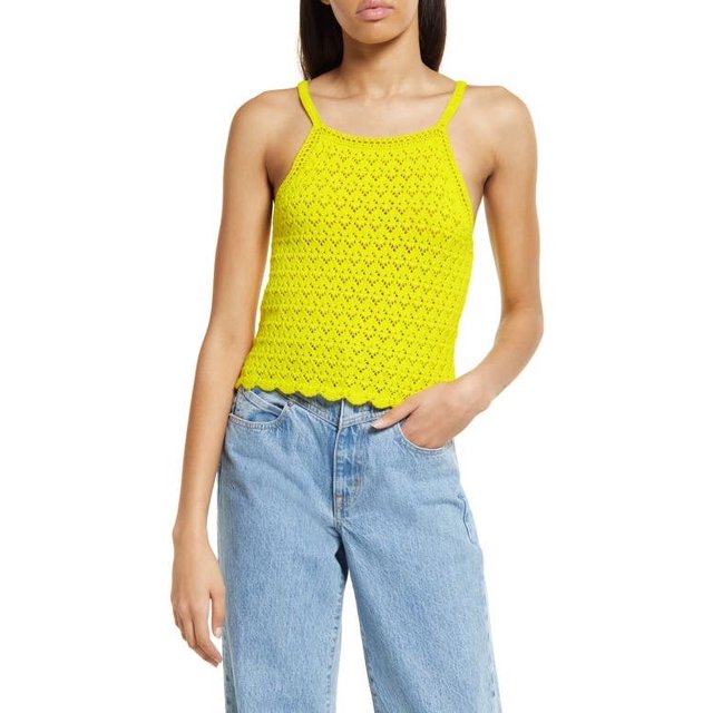 FRENCH CONNECTION Nora Crochet Cotton Tank Top