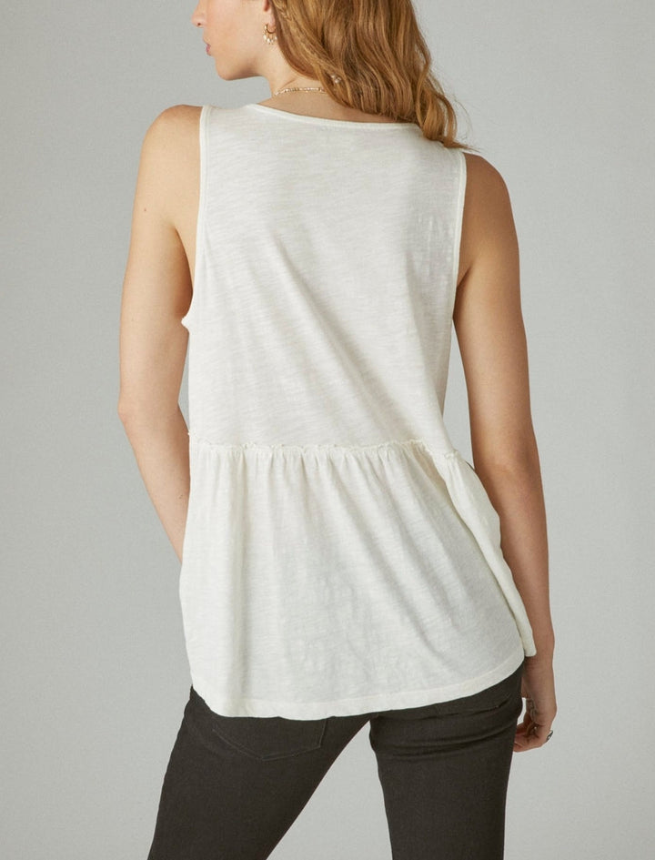 Lucky Brand Pintuck Cotton Tank Top