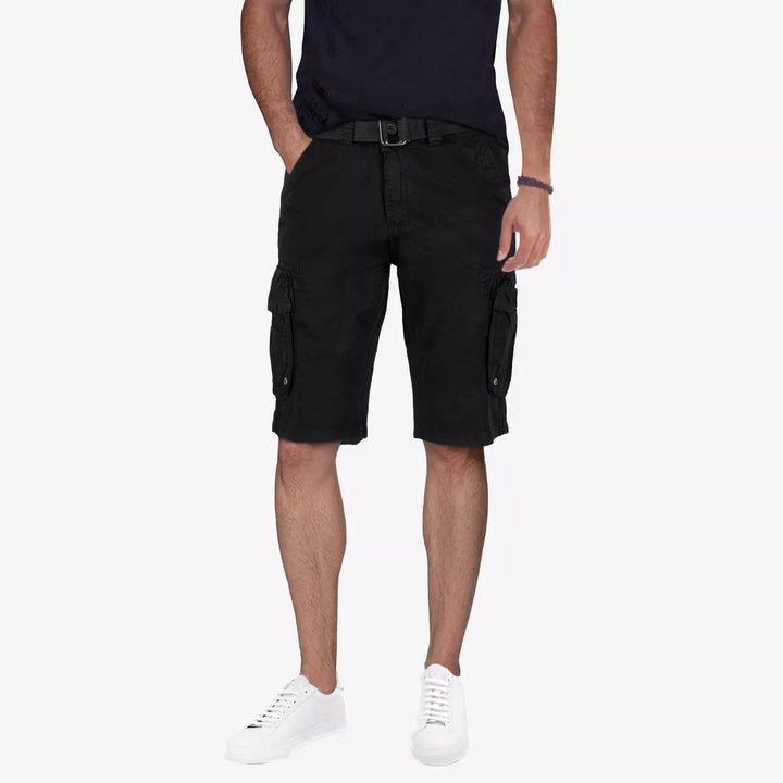 RawX MEN's Belted Double Pocket Cargo Shorts