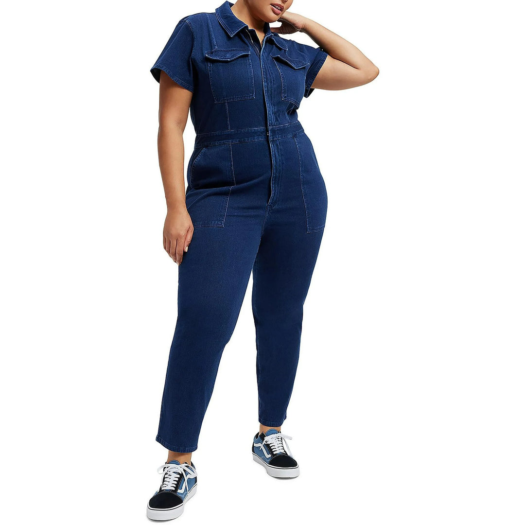 Good American Fit For Success Denim Jumpsuit