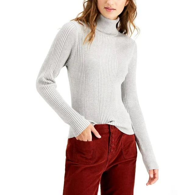 Hooked Up by Iot Juniors' Ribbed Turtleneck Sweater
