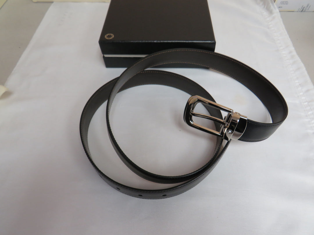 Montblanc Men's Palladium Horseshoe Buckle Reversible Leather Belt