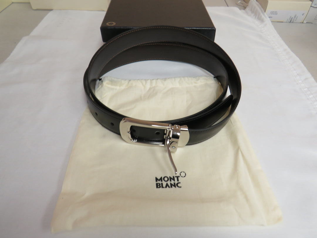 Montblanc Men's Palladium Horseshoe Buckle Reversible Leather Belt