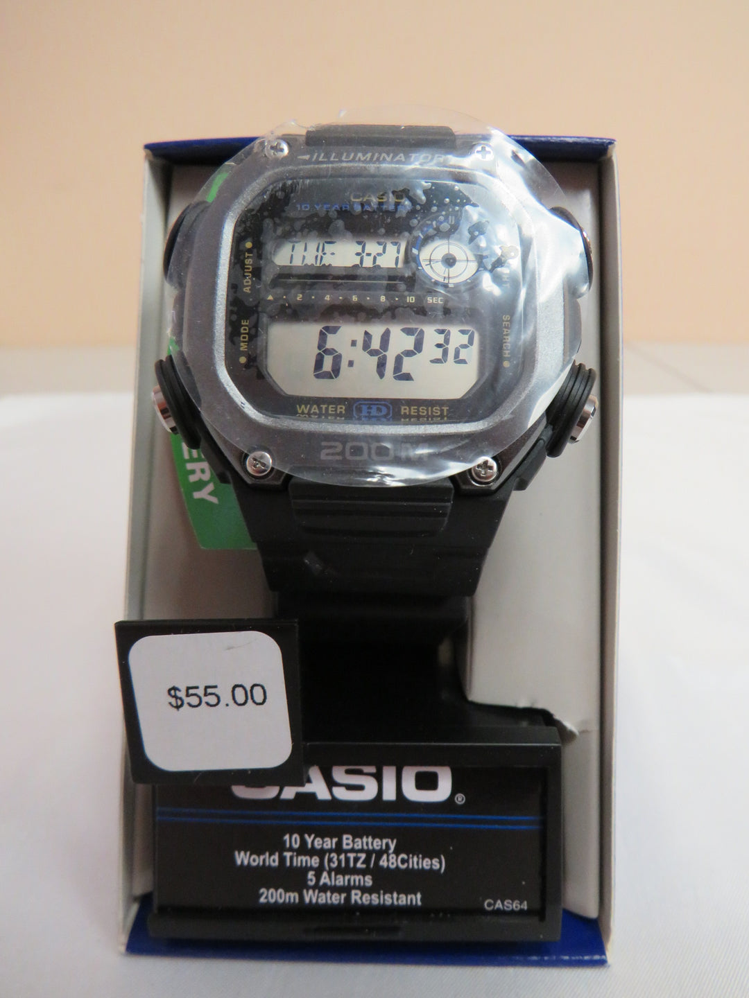 Casio Men's Digital Black Resin Watch 50.4mm