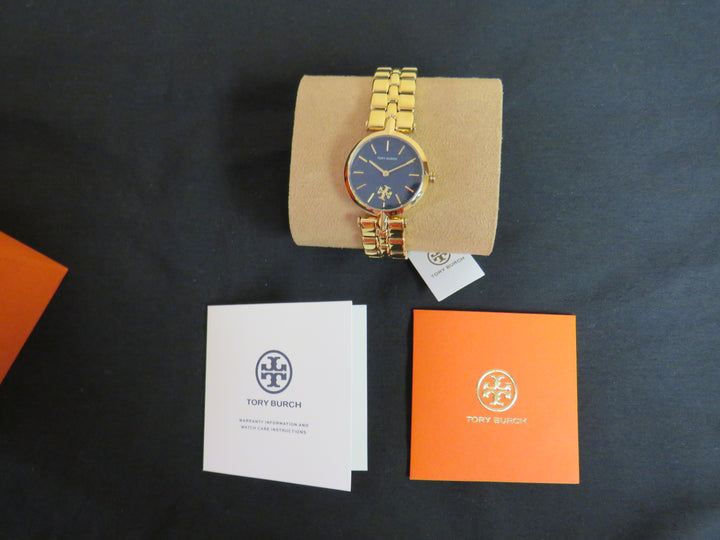 Tory Burch Women's Kira Gold-Tone Stainless Steel Bracelet Watch 30mm