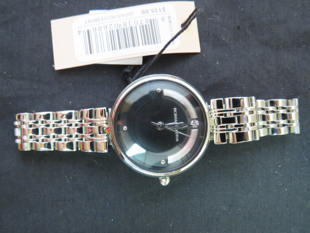 BCBGMAXAZRIA Women's 3 Hands Silver-Tone Stainless Steel Bracelet Watch 32 mm