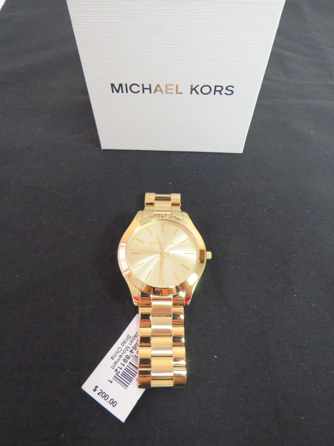 Michael Kors Unisex Slim Runway Gold-Tone Stainless Steel Bracelet Watch 42mm