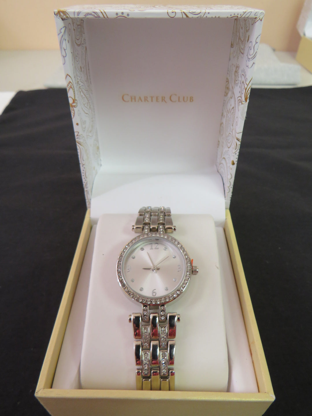 Charter Club Women's Pavé Bracelet Watch