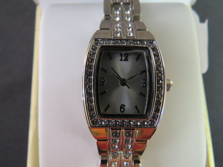 Charter Club Women's Silver-Tone Crystal Bracelet Watch