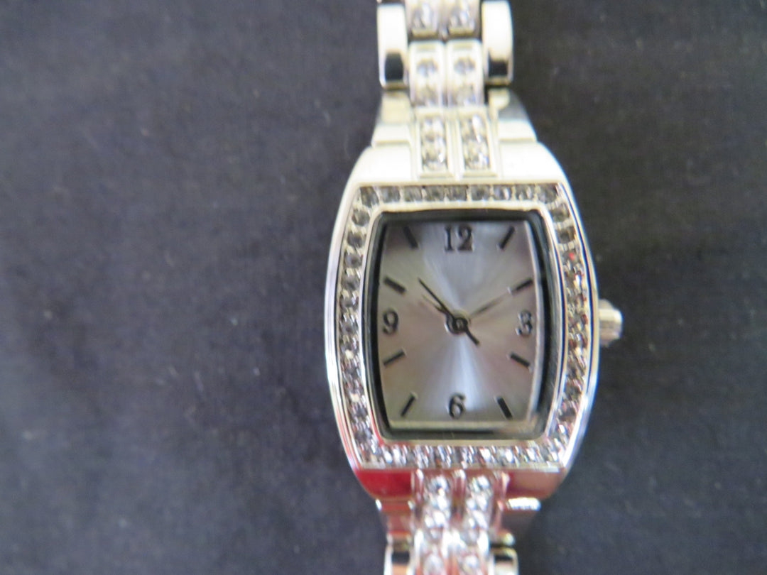 Charter Club Women's Silver-Tone Crystal Bracelet Watch