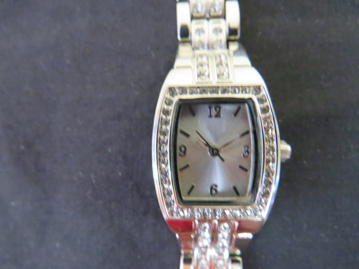 Charter Club Women's Silver-Tone Crystal Bracelet Watch
