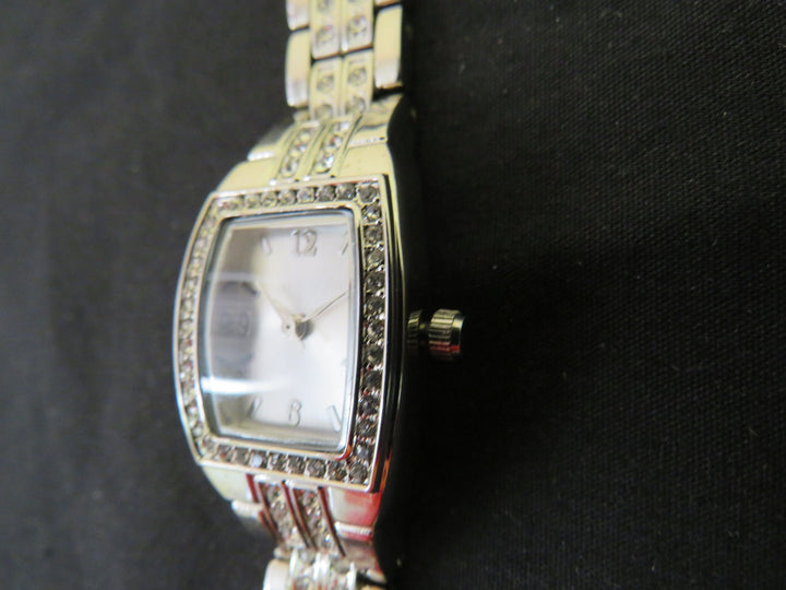 Charter Club Women's Silver-Tone Crystal Bracelet Watch