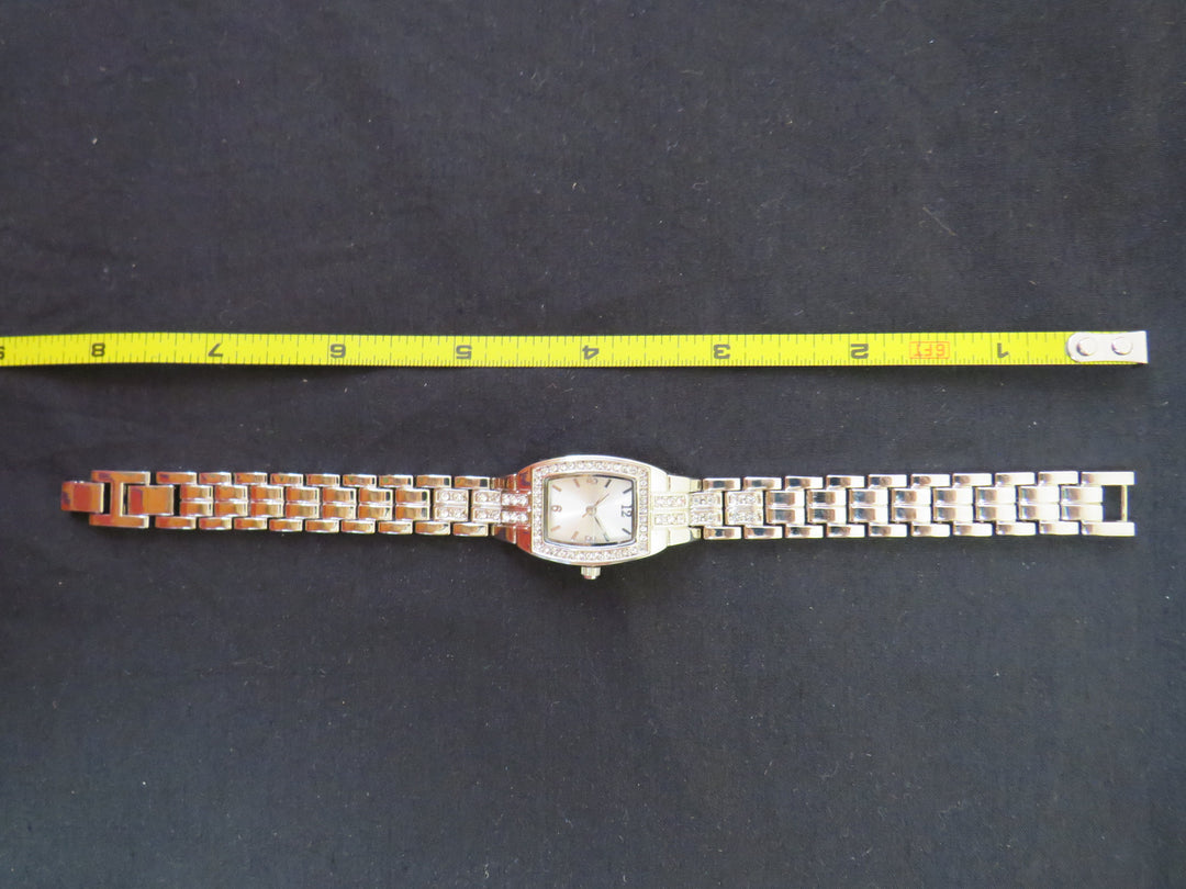 Charter Club Women's Silver-Tone Crystal Bracelet Watch