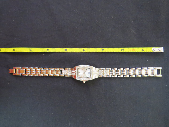 Charter Club Women's Silver-Tone Crystal Bracelet Watch