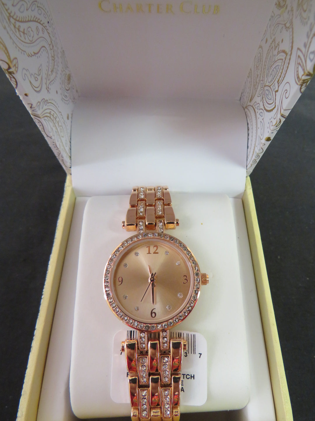 Charter Club Women's Pavé Bracelet Watch