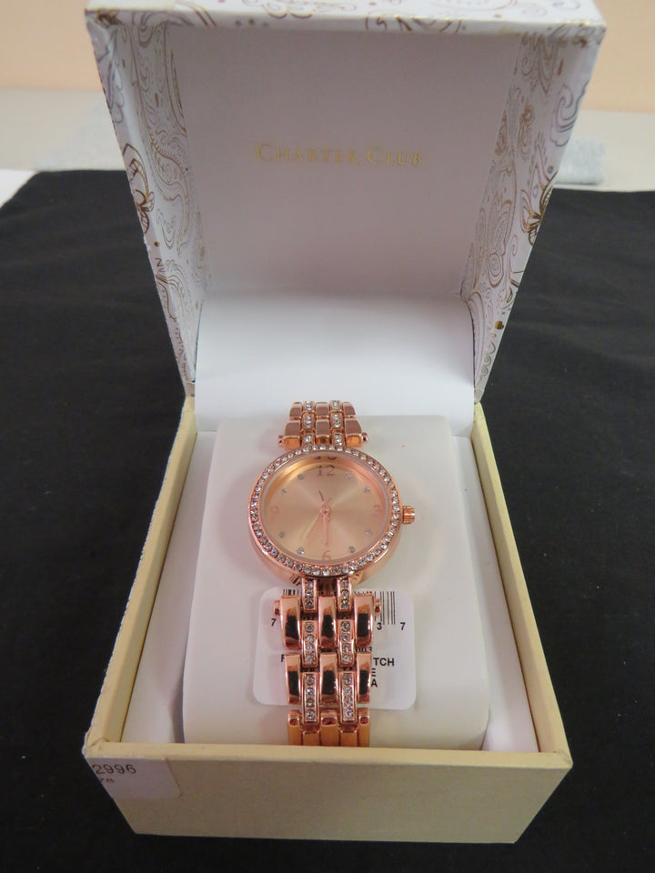 Charter Club Women's Pavé Bracelet Watch