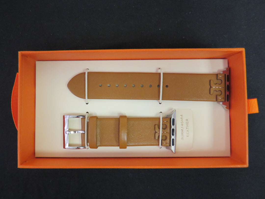 Tory Burch Women's McGraw Luggage Band For Apple Watch® Leather Strap 38mm/40mm