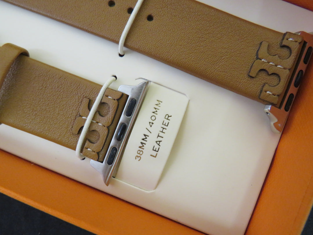 Tory Burch Women's McGraw Luggage Band For Apple Watch® Leather Strap 38mm/40mm