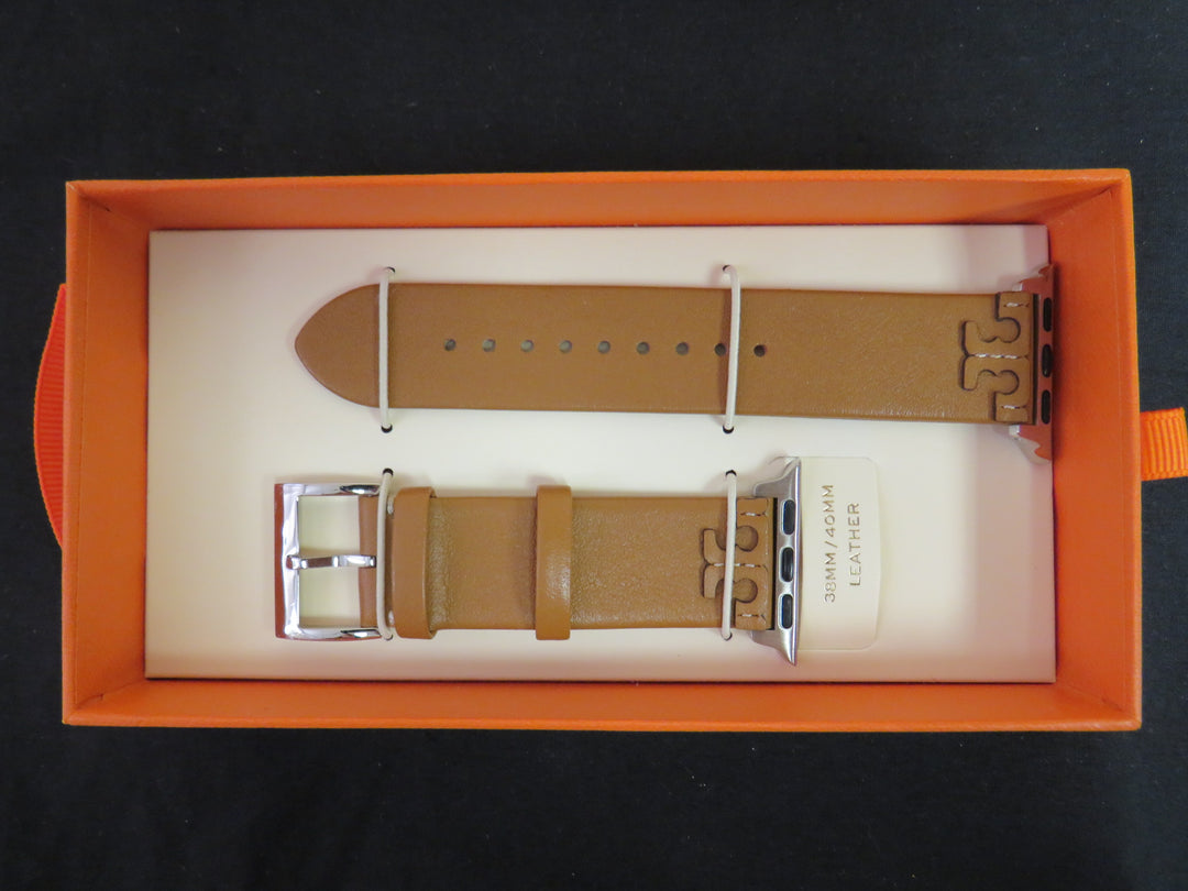 Tory Burch Women's McGraw Luggage Band For Apple Watch® Leather Strap 38mm/40mm