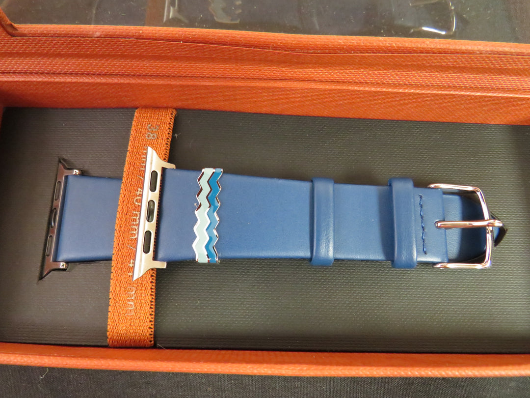 Missoni Blue Zigzag Leather Strap for Apple Watch®